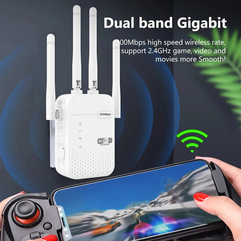 300Mbps Wireless WiFi Repeater 2.4G &ndash; Long Range Coverage