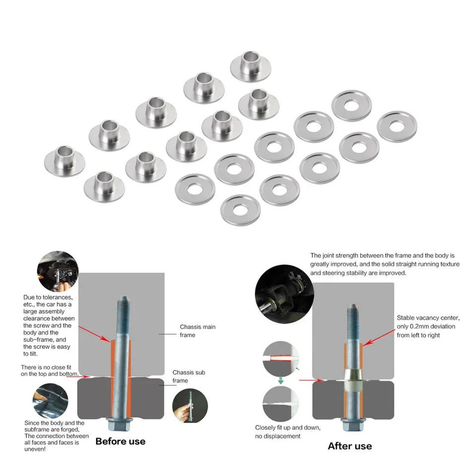 Apakšrāmja bloķēšanas izlīdzināšanas komplekts ar stingru apkakles bushing VW Golf MK6