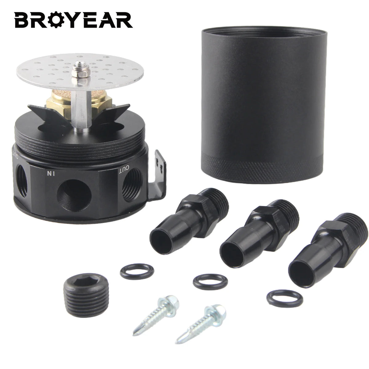 Aluminum Baffled Oil Catch Can With 3 Ports, Universal 180ml Tank by InterCyprus Trading Ltd