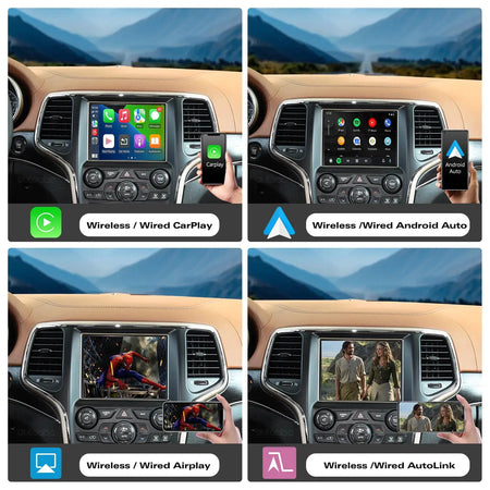 AUTOABC New Upgrade Wireless CarPlay Android Auto For Dodge Challenger Chrysler 300C Jeep 2014-2019 Year MuItimedia Decoder Box by InterCyprus Trading Ltd