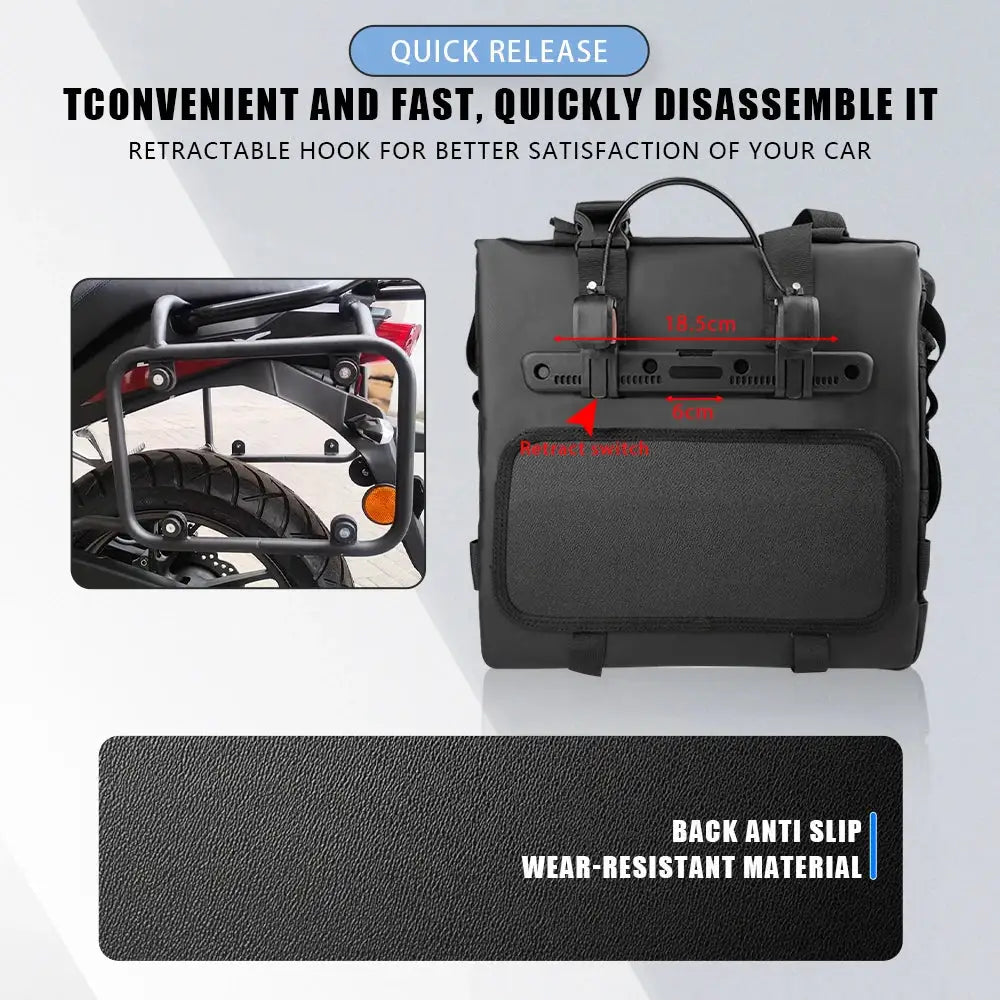 Motorcycle Accessories Frame Crash Bars Bag SaddleBag 20L Universal Side Rear Seat Bag Pack Travel Motorbike Luggage Storage by InterCyprus Trading Ltd