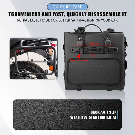 Motorcycle Accessories Frame Crash Bars Bag SaddleBag 20L Universal Side Rear Seat Bag Pack Travel Motorbike Luggage Storage by InterCyprus Trading Ltd