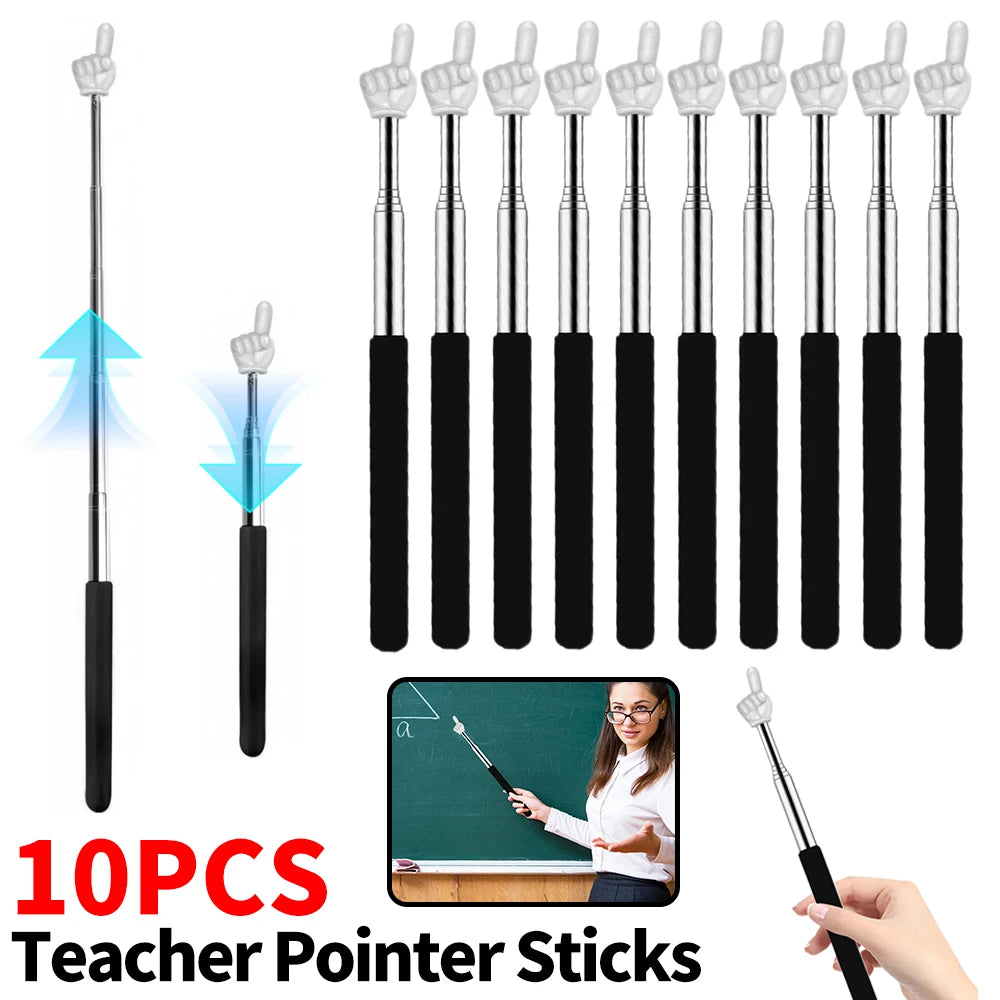 School Pointer Control Design 10Pcs Telescopic Teachers Pointer Cute Extendable Hand Pointer Multi ...