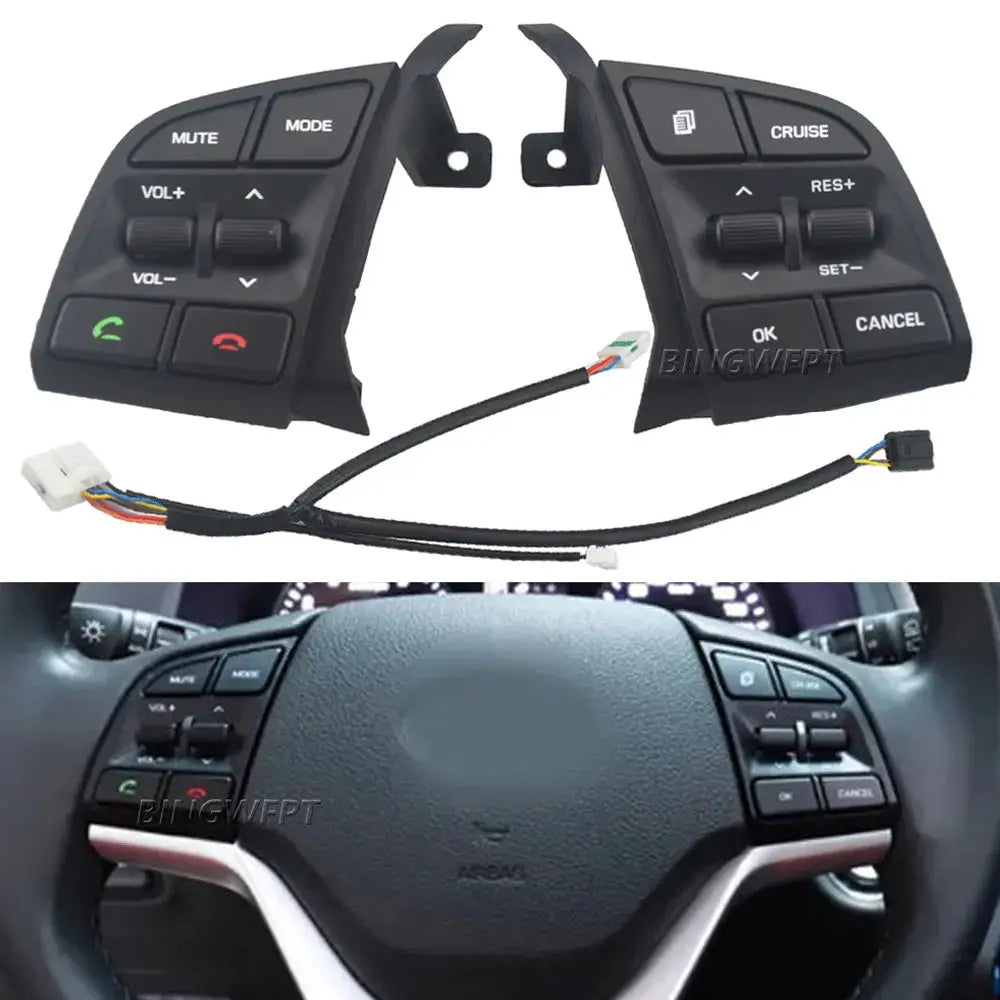 1Pair Steering Wheel Buttons With Backlight For Hyundai Tucson 2015-2019 Cruise Control Switch 96720-D3200 by InterCyprus Trading Ltd