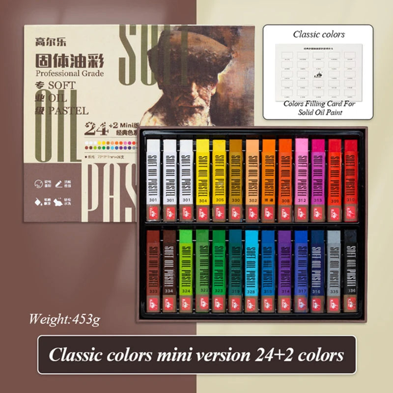 Kuelox Artistic Soft Oil Pastels Mini &ndash; Water Soluble 24-Mini classic