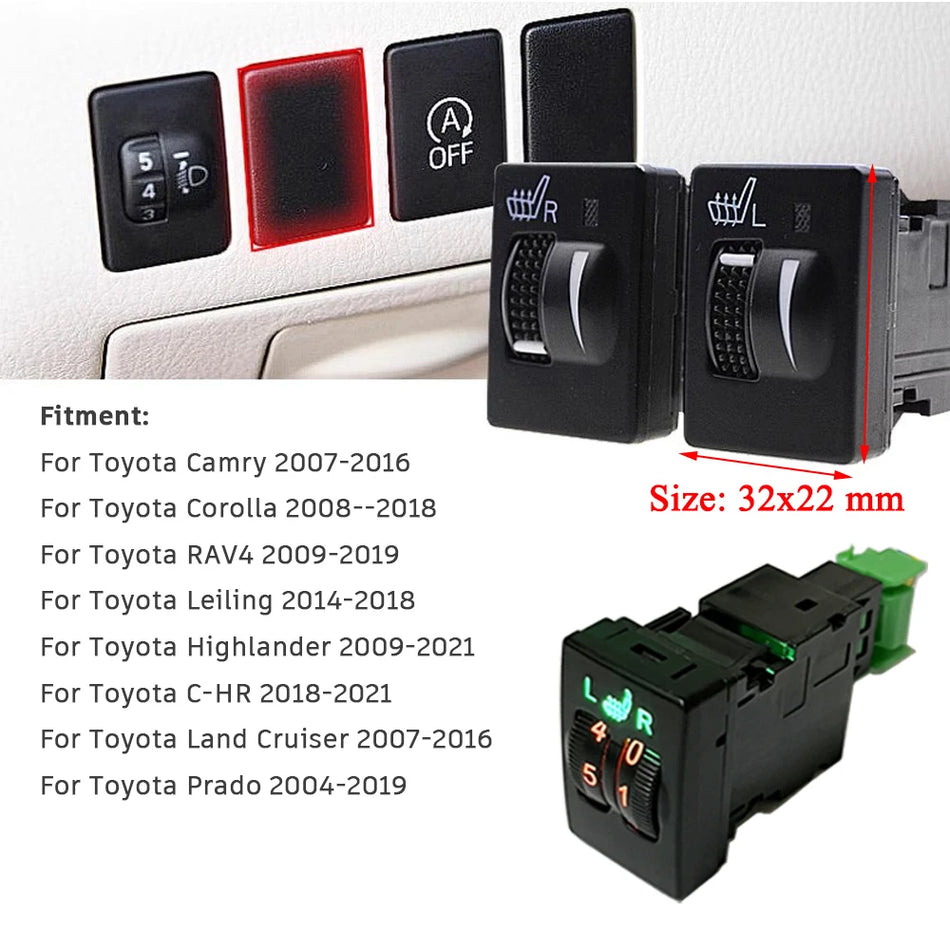 Σετ Θέρμανσης Καθισμάτων Toyota Camry Carola για 2 Καθίσματα, 25W Αλουμινένιες Πλάκες