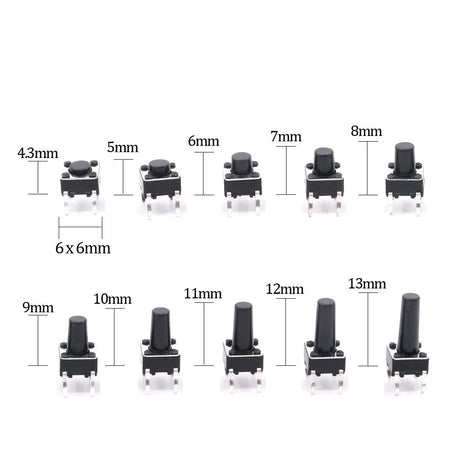 6x6 Tact Switch Kit &ndash; High-Quality Tactile Performance for Arduino