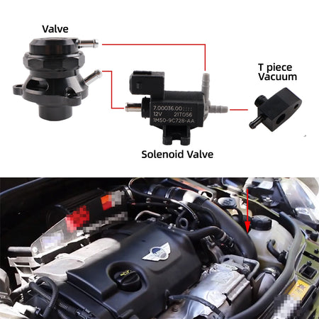 Atmospheric Turbo Intake Blow Off Valve for Peugeot 308 Mini R56/57 Citroen DS5 1.6T Engine by InterCyprus Trading Ltd