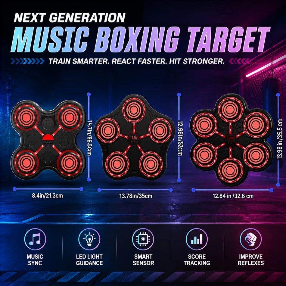 Bluetooth Wall Mounted Boxing Trainer With Music Lights And Gloves