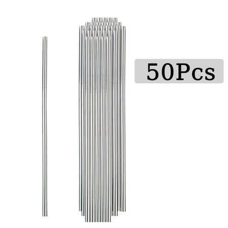 50Pcs Reusable Stainless Steel Straws &ndash; Eco-Friendly Durability 50Pcs Straight