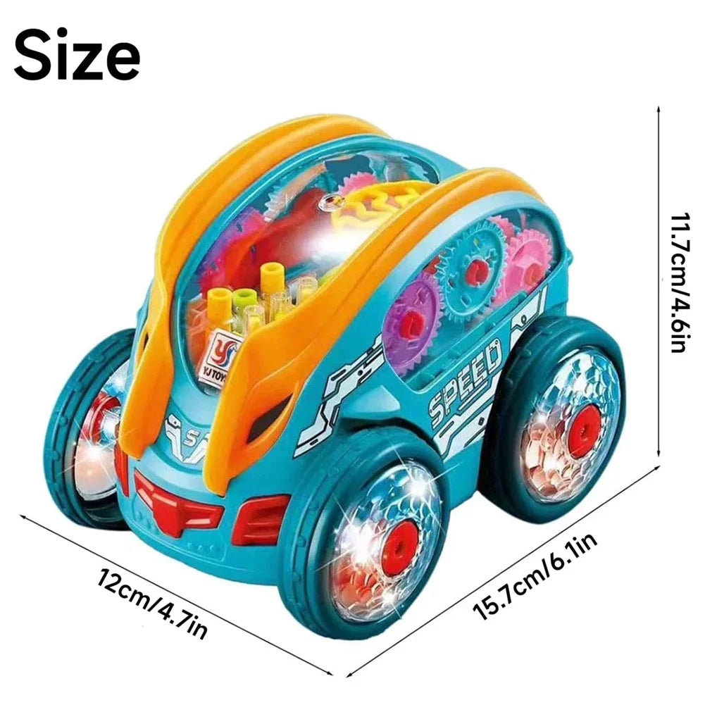 Electric Rotating 3D Luminous Music Car - Music Light Show green