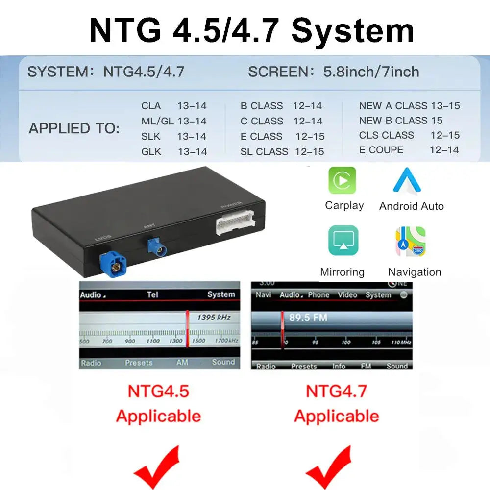 Wireless CarPlay Android Auto Adapter Mercedes NTG System NTG4.5