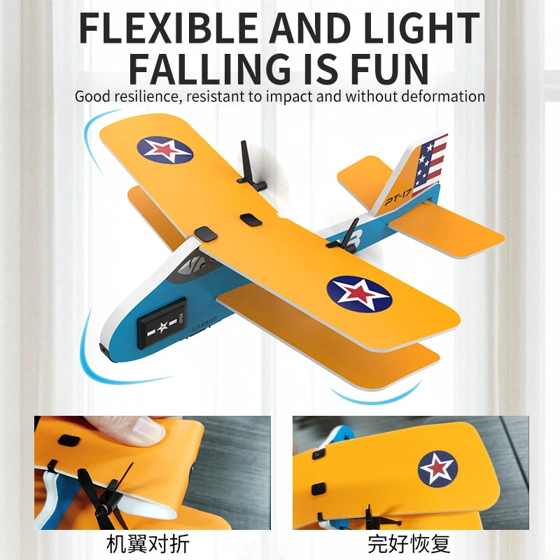 2CH Mini RC Plane 2.4G Fixed Wing Glider &ndash; With LED Lights