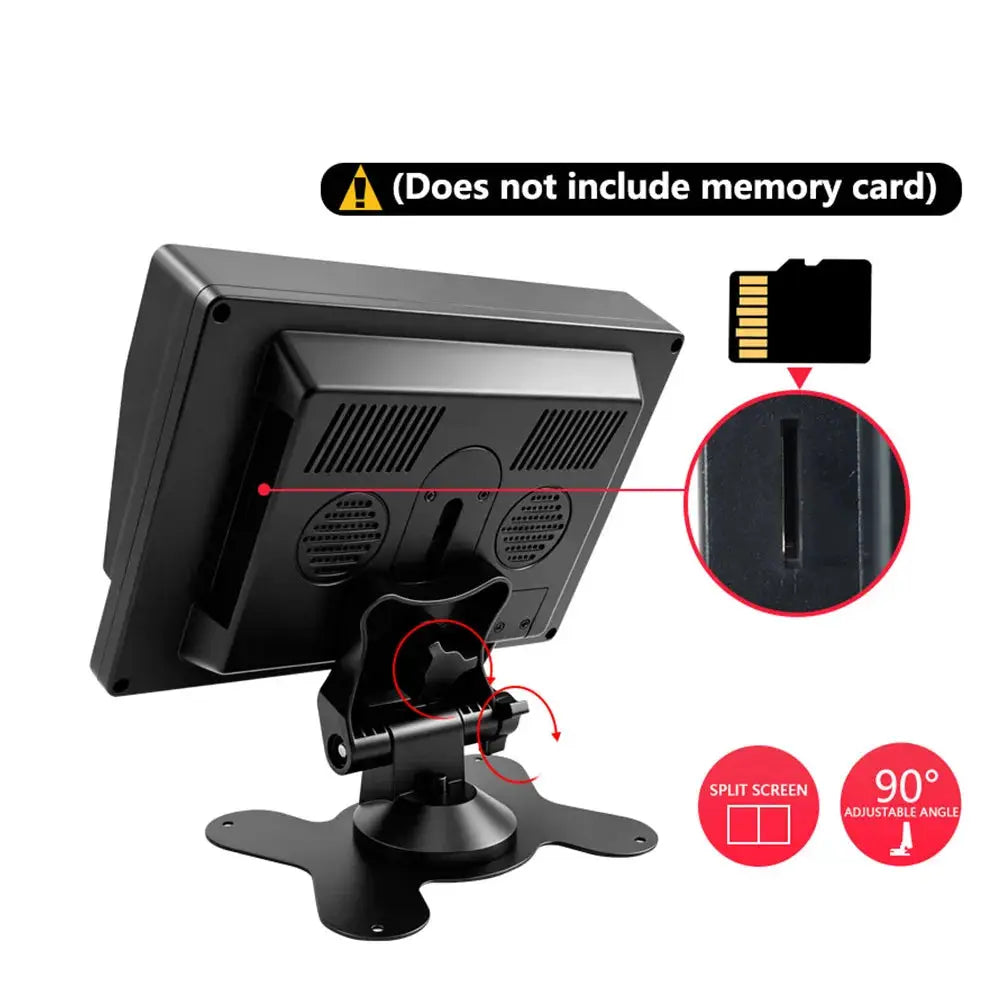 7 Inch 1080P AHD 2CH Split Screen DVR Monitor IP67 Waterproof Night Vision Backup Camera Kit, Rear View Reverse Camera for Truck by InterCyprus Trading Ltd