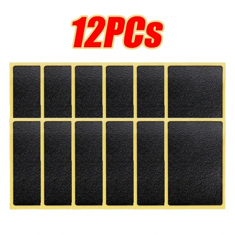 Universal Glue-free Tire Repair Patches - Quick, Easy, and Effective Solutions for Car, Motorcycle, and Bike Tires 12Pcs Rectangle