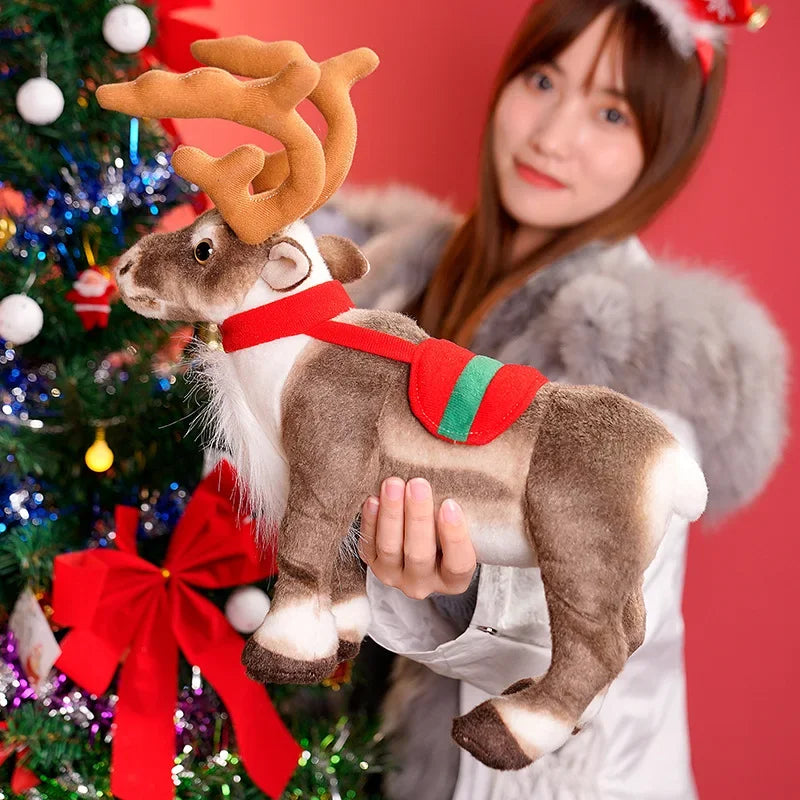 Real-life Reindeer Plush Toy - Soft Christmas Elk Doll