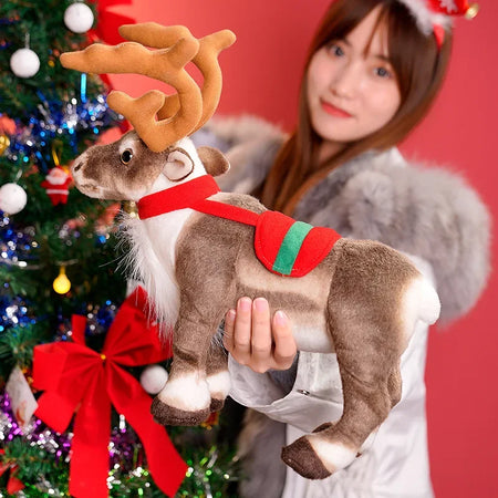 Real-life Reindeer Plush Toy - Soft Christmas Elk Doll