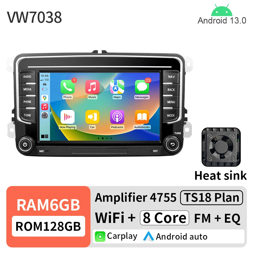 7inch Android 13.0 Car Radio &ndash; WiFi Bluetooth Stereo VW7038