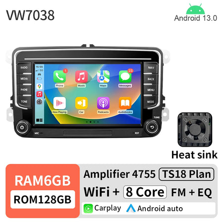 7inch Android 13.0 Car Radio &ndash; WiFi Bluetooth Stereo VW7038