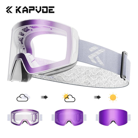 Kapvoe Photochromic Ski Goggles &ndash; Magnetic Anti-Fog Lenses Photochromic-19