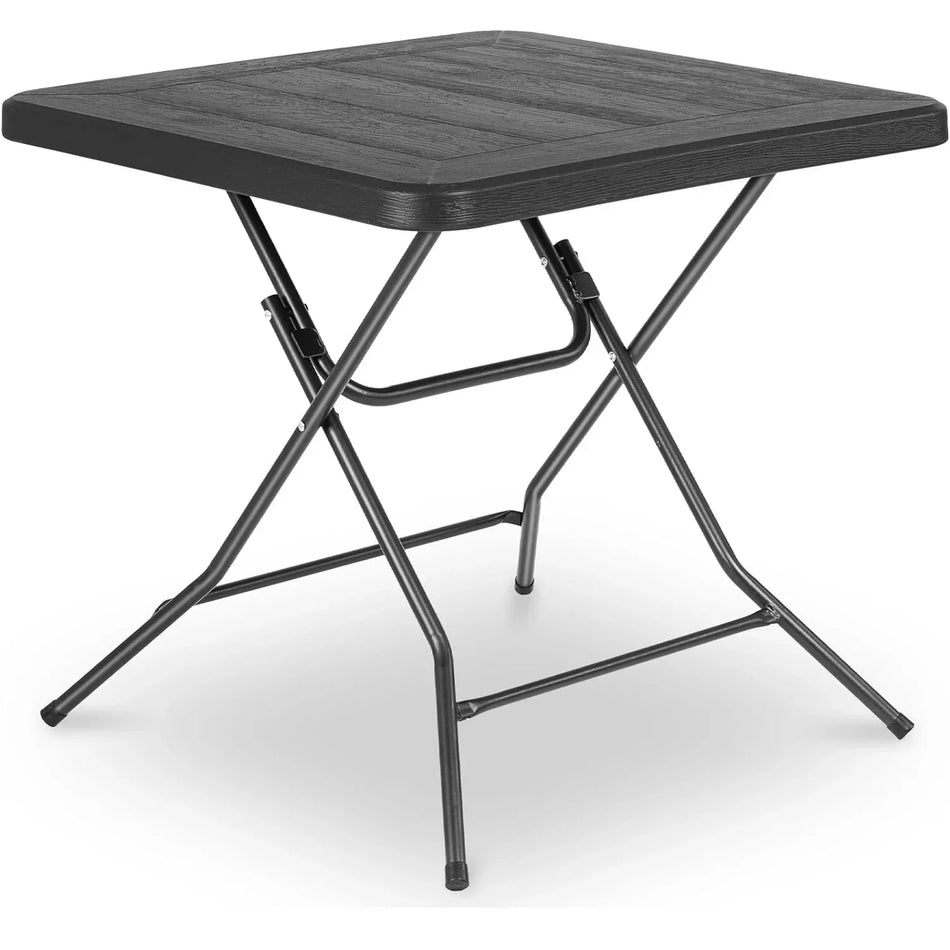 Mesa Plegable 80x80x74cm Con Estructura de Acero Impermeable HDPE