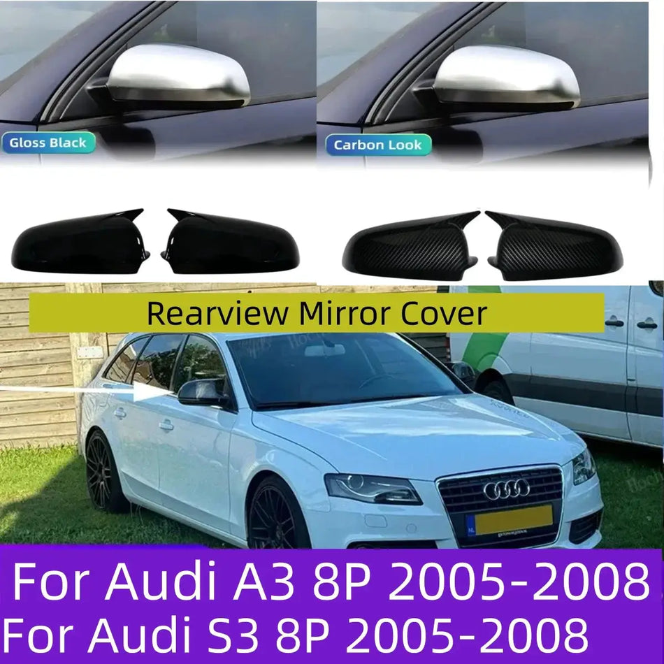 Side Mirror Cover For Audi A3 S3 8P A4 S4 B6 B7 8E 8H A6 S6 C6 4F by InterCyprus Trading Ltd