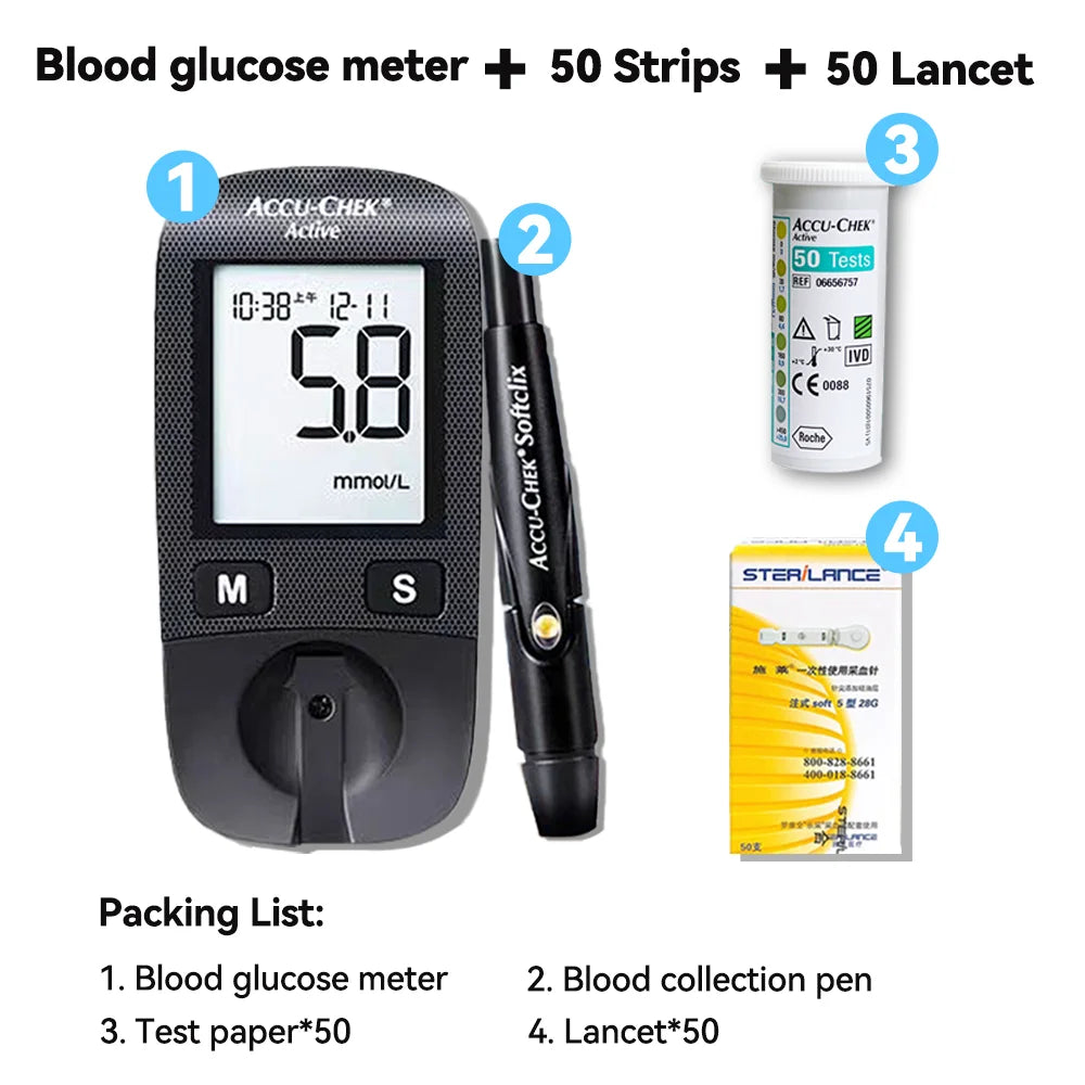 ACCU Chek Portable Blood Glucose Meter &ndash; Accurate Diabetes Monitoring Set A