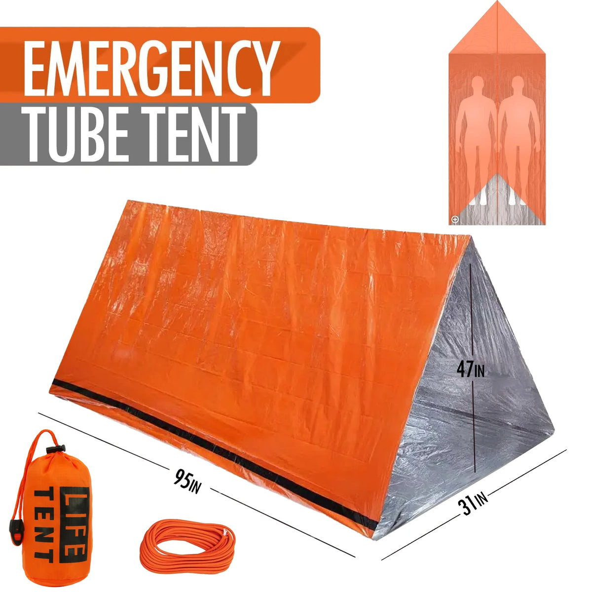 Sanke Rescue 2-Person Waterproof Emergency Survival Tent Orange suit