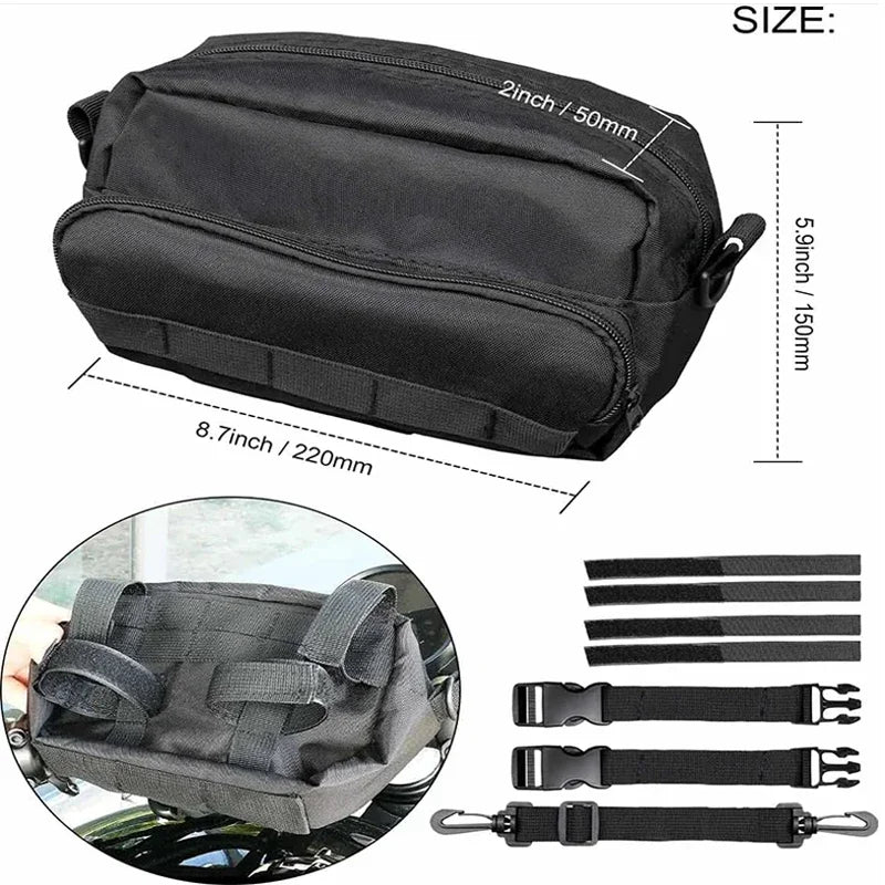 Motorcycle Front Storage Bag &ndash; Universal Fit for Handlebar Convenience