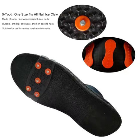 5-Stud Anti-Slip Crampons for Hiking and Snowy Conditions