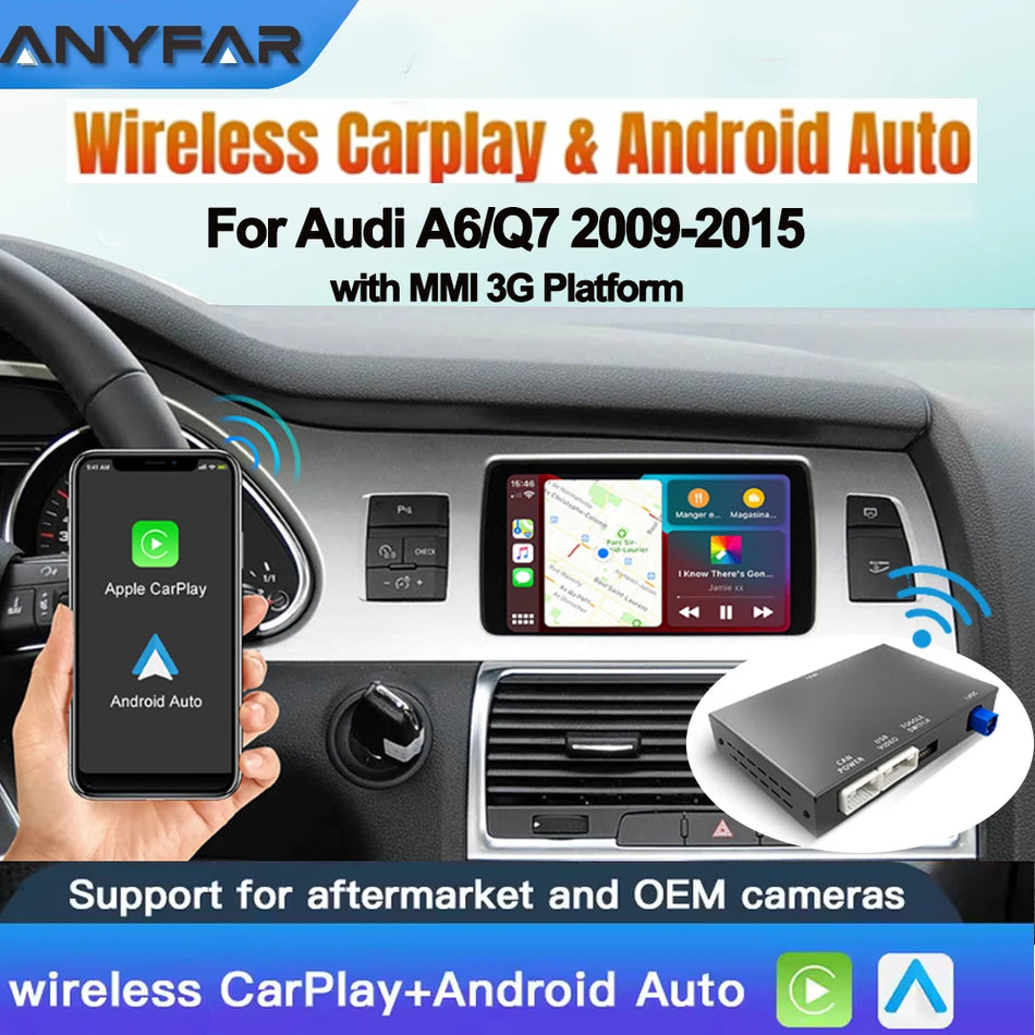 2009-2015 için Audi A6 Q7 CarPlay Video Arayüzü, 6.5/7 İnç Ekran, MMI 3G