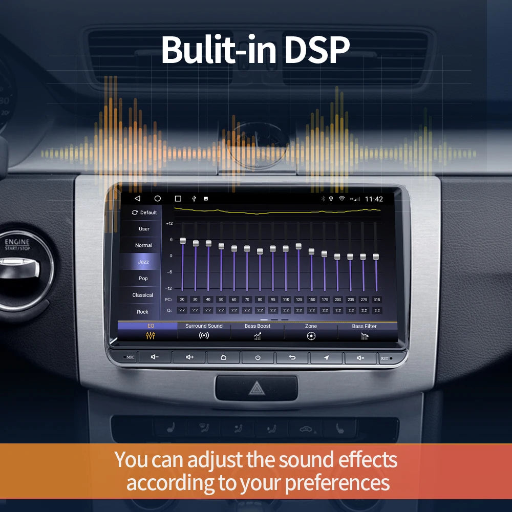 9Inch Android Car Radio For Volkswagen Cars - IPS Touch