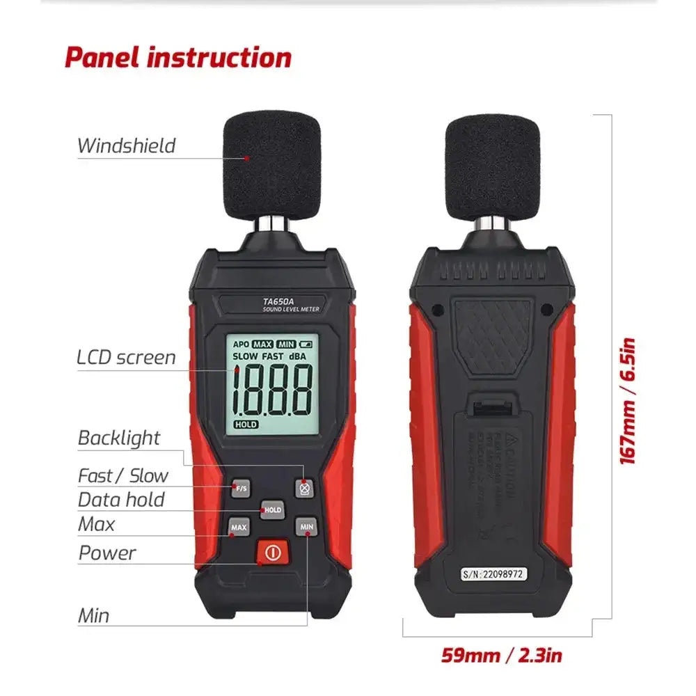 TA650A Digital Sound Level Meter 30-130 dB Portable