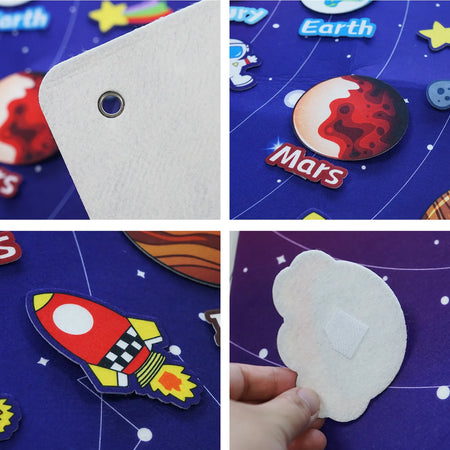 41PCS Space Felt Story Board Set &ndash; Hangable Solar System Kit