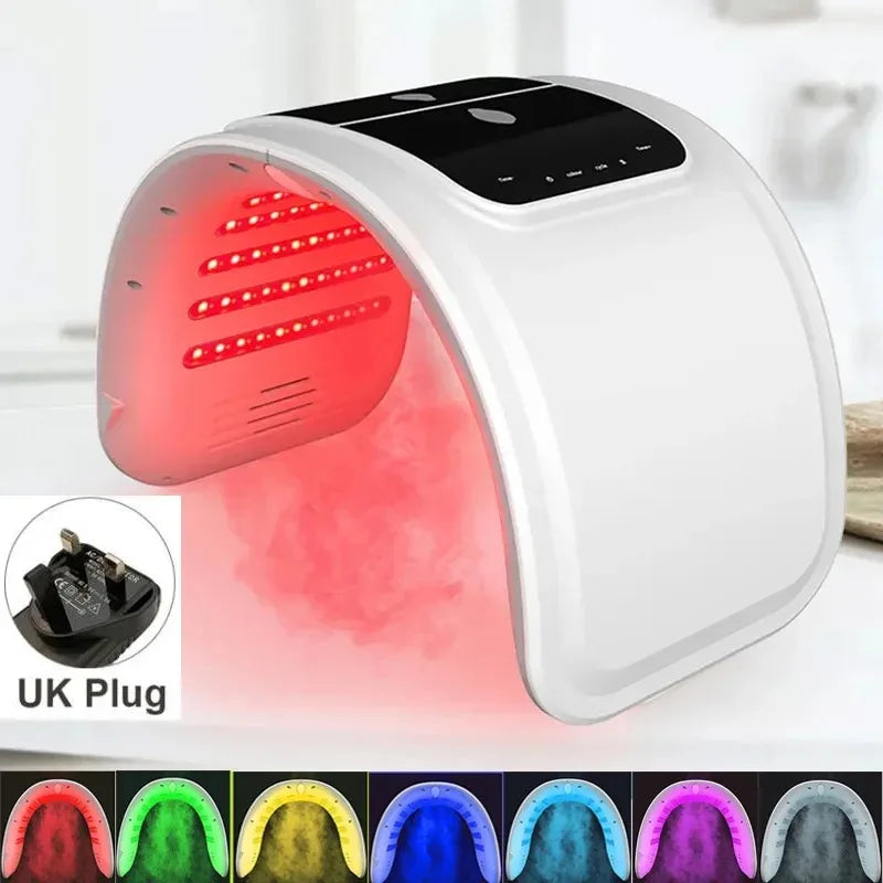 Vilnason LED Face Mask PDT 7 Colors &ndash; Skin Rejuvenation UK Plug with Spray