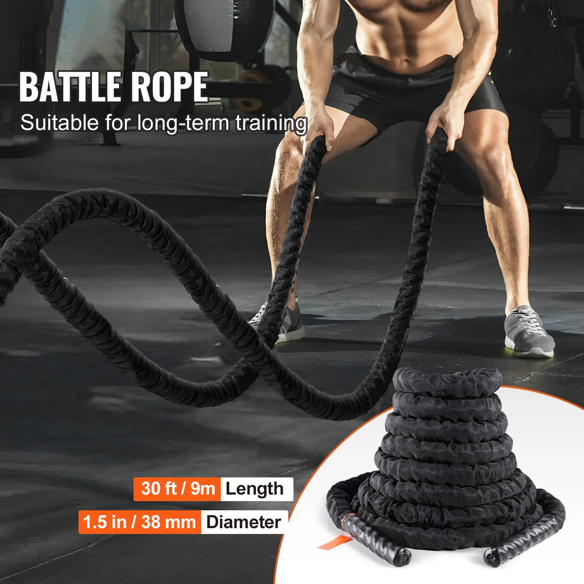 SucceBuy Battle Rope SSPP-02 &ndash; Protective Sleeve Included