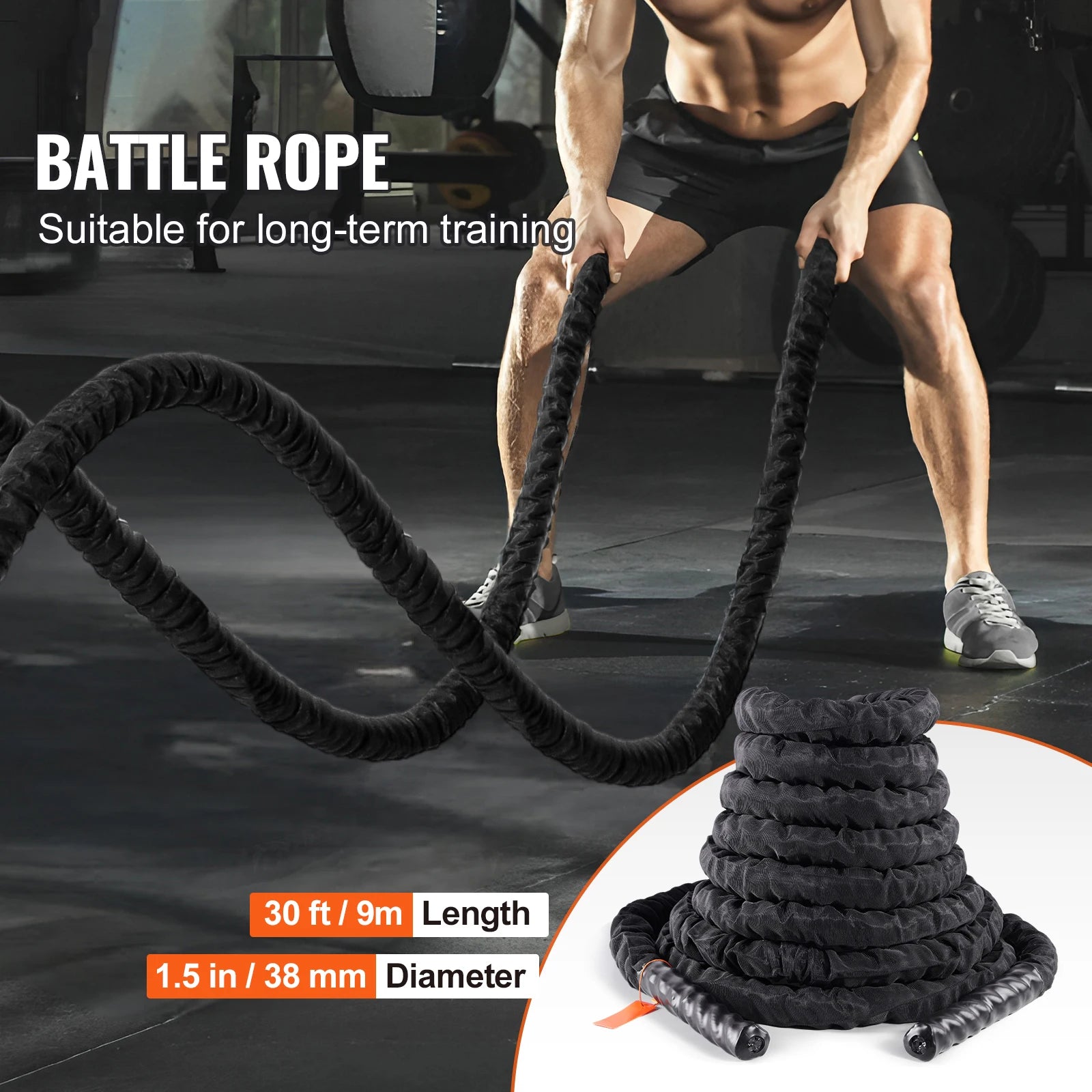 SucceBuy Battle Rope SSPP-02 &ndash; Protective Sleeve Included