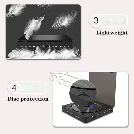 Woopker KC-708 Portable DVD Player with 1080p HD, USB &amp; AV Connectivity