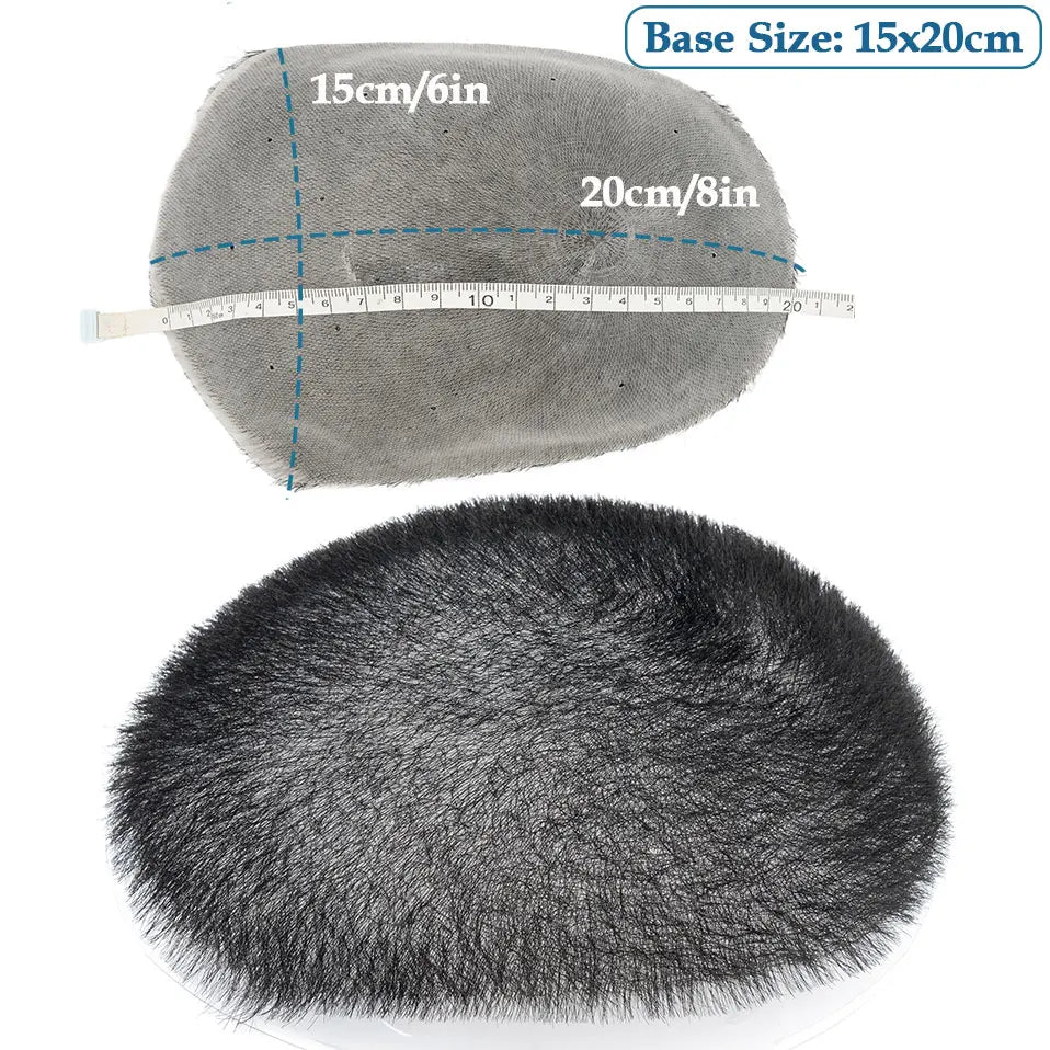 Rich Choices Thin Skin PU Human Hair Toupee for Men - Short Buzz Cut