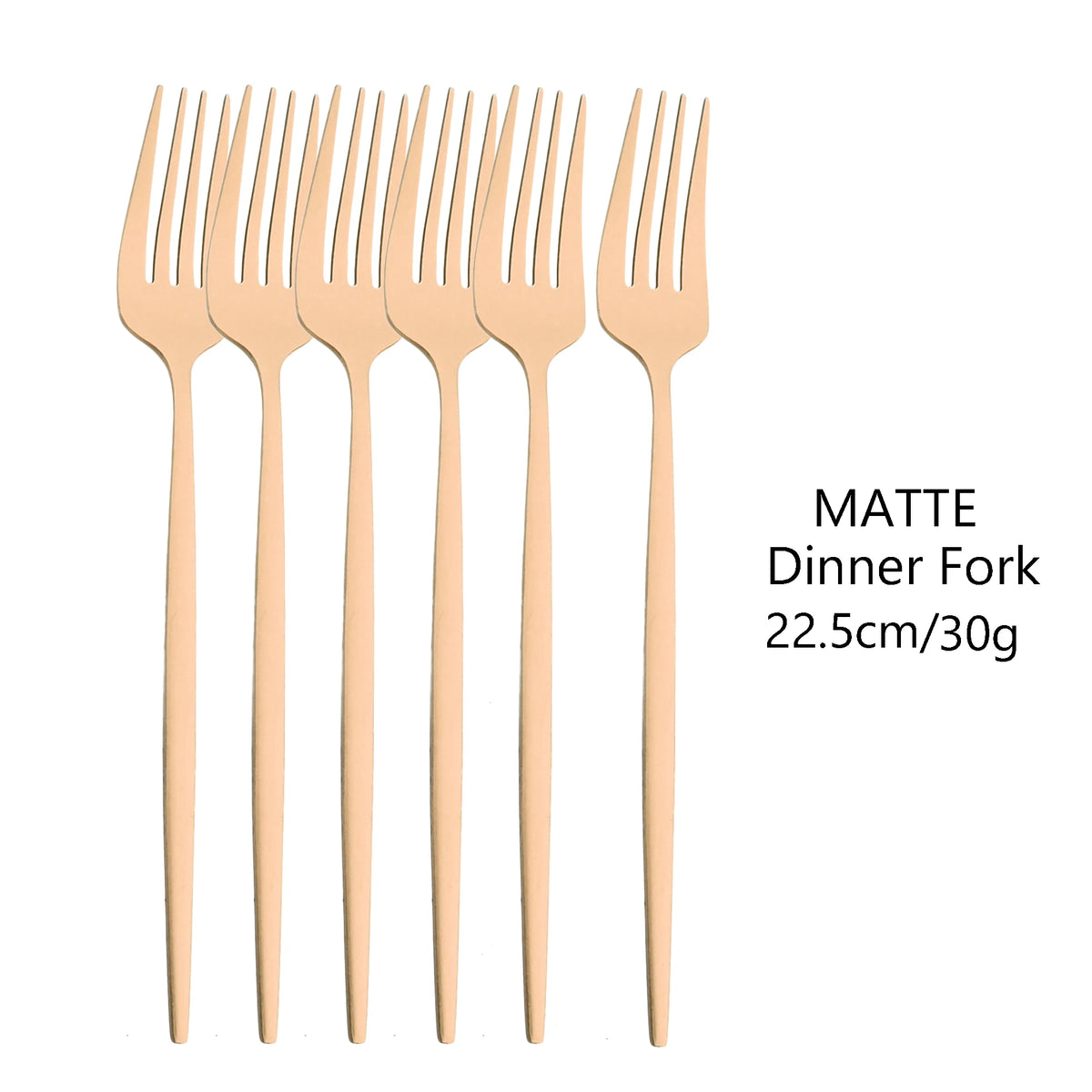 KNGZI 6Pcs Matte Stainless Steel Dinner Fork Set &ndash; Eco-Friendly Design Rose