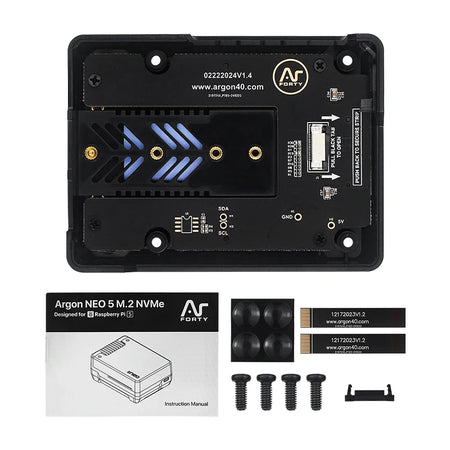 Argon NEO 5 M.2 NVME PCIe Expansion Board &ndash; Enhanced SSD Booting for Raspberry Pi 5 black