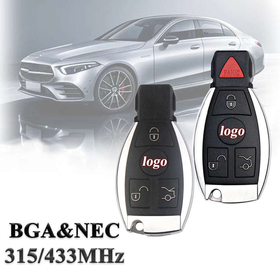 Daljinski ključ Mercedes-Benz 3/4 gumbov za W203-W222, ABS bakrena lupina