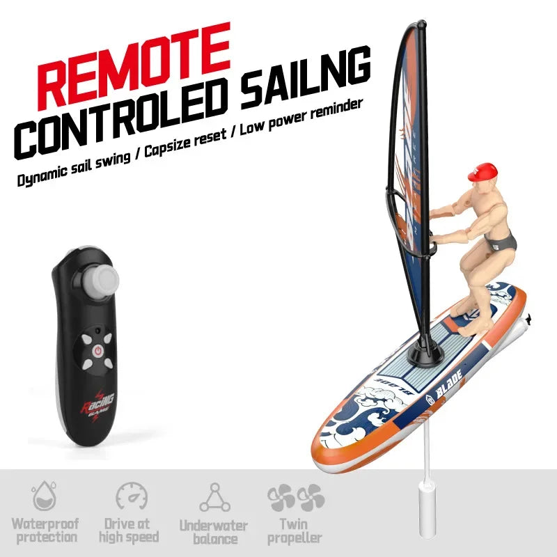 RC Boat Sailboat &ndash; Waterproof Pool Remote Control Toy blue