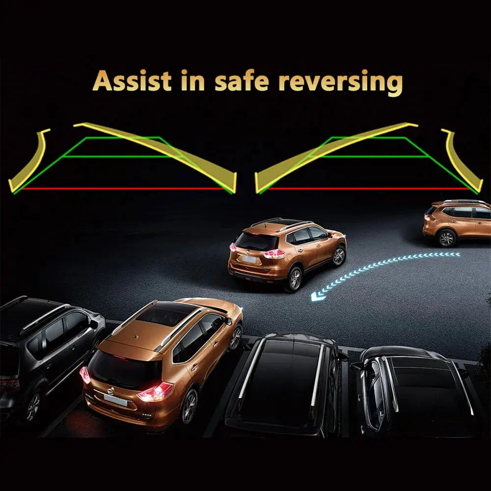AHD 1080P Dynamic Trajectory Car Backup Camera 180° Fisheye Waterproof Night Vision CVBS/AHD Switchable Vehicle Rear View Camera by InterCyprus Trading Ltd