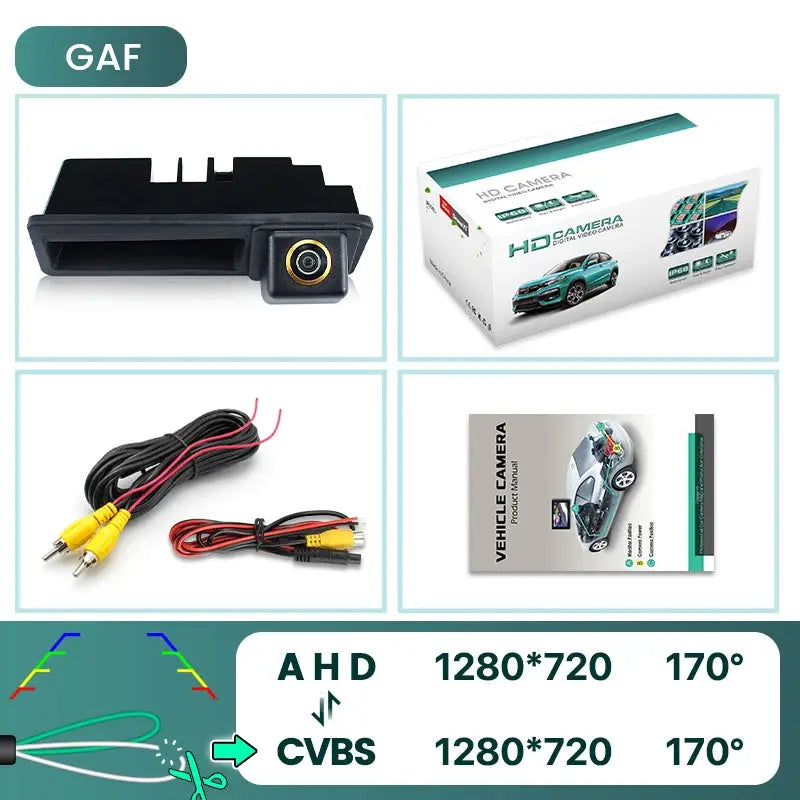 AHD Backup Camera With Night Vision And Guide Lines For Audi A3 A4 A6 Q5 Q7 by InterCyprus Trading Ltd