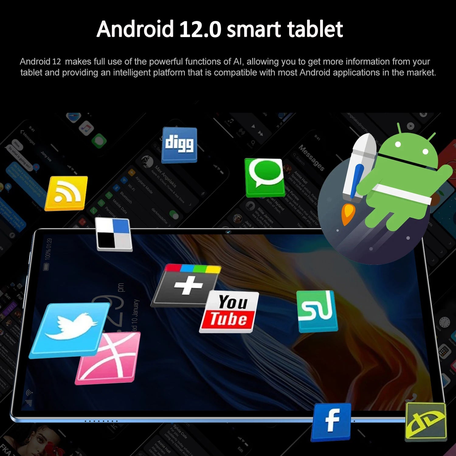 Y7-BDF Tablet &ndash; Octa Core Android Tablet 8GB RAM 256GB ROM