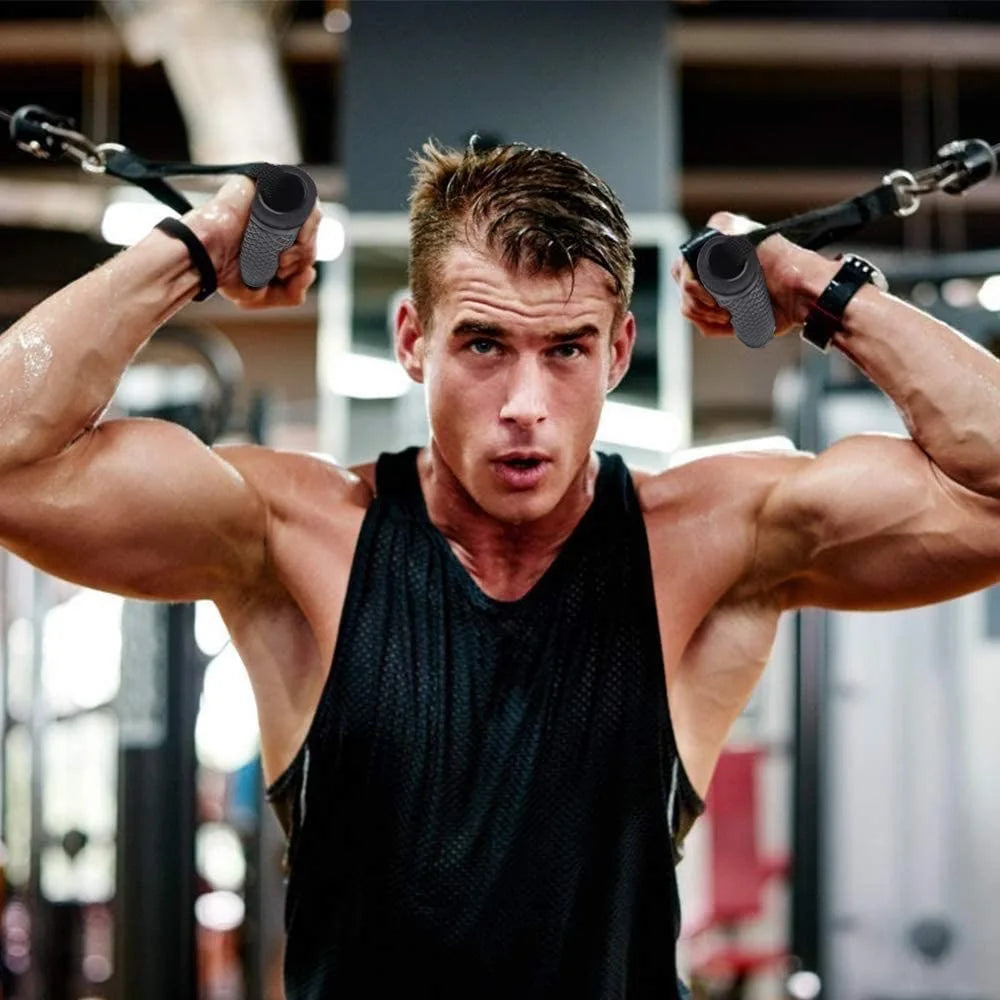 Multifunction Gym Resistance Bands Handles - Anti-slip Grip &amp; Strong Nylon