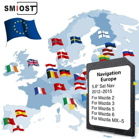 SMIOST NVA-SD8110EU 8GB SD Card &ndash; Europe Britain Map Update CHINA / for Mazda 2 3 5 6
