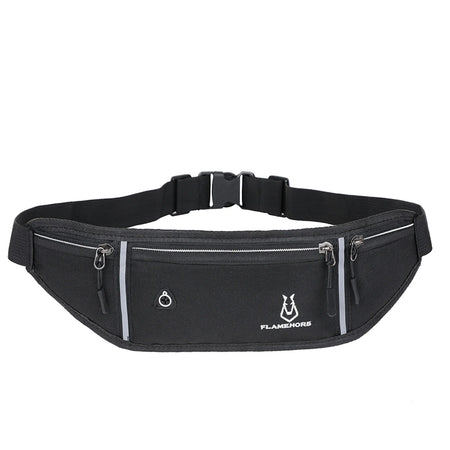 Sports Waist Bag For Men Women &ndash; Waterproof Running Pouch Black