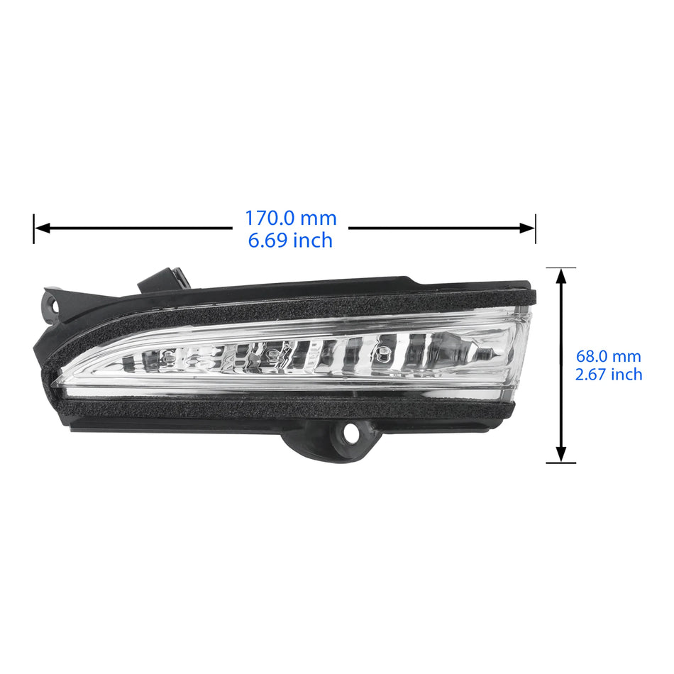 Left Wing Mirror LED Indicator Light for Ford Mondeo MK5 2014-2019 N/S Amber with Clear Lens High-Power 1210 SMD